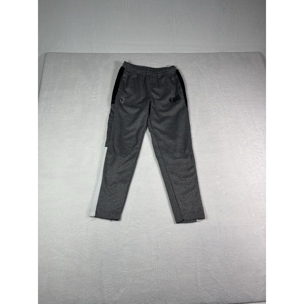 NBA Brand Sweatpants Joggers Tapered Gray Black Boys Size Medium 10-12